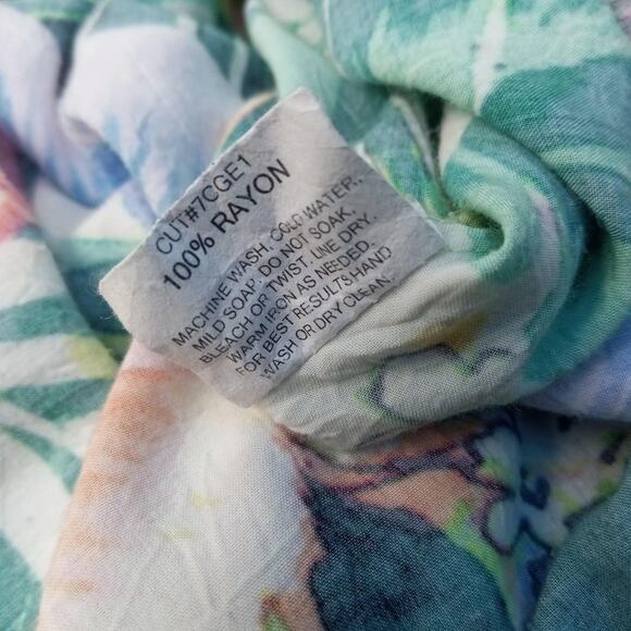 VTG JAMS WORLD Hattie Dress Hawaiian JUNGLE SPLASH Floral Print Short Sleeve M - Picture 6 of 8